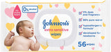 JOHNSON’S Baby, Wipes, Extra Sensitive, 98% pure water, pack of 56 wipes