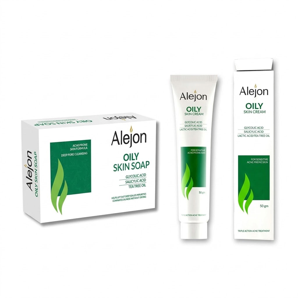 ALEJON OILY SKIN CREAM 50ML + ACNE OIL SOAP 100GM
