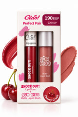 CIAO PERFECT PAIR SHOCK OUT! (LIP GLOOS 20 + SUNKISS BLUSH 1) CHERRY CRUSH