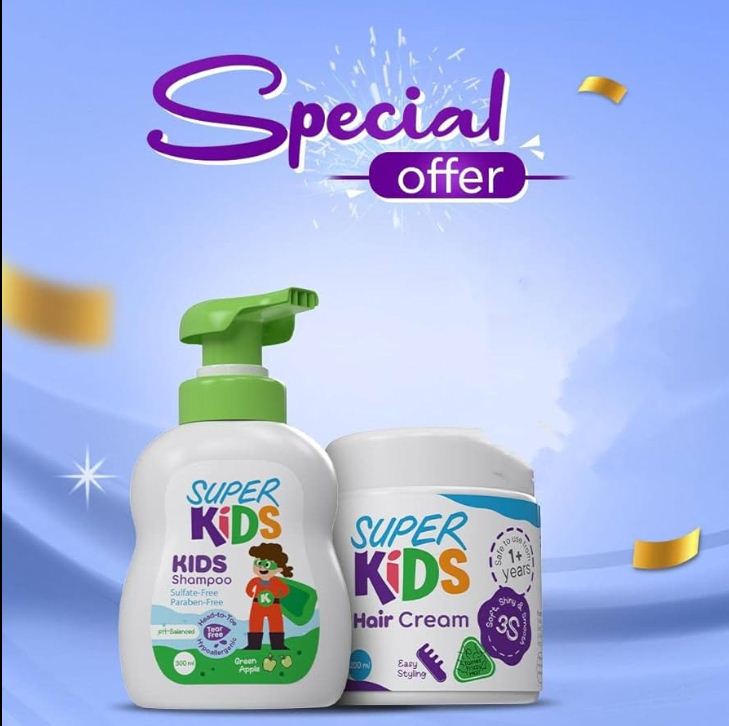 SUPER KIDS GREEN APPLE SHAMPOO+HAIR CREAM