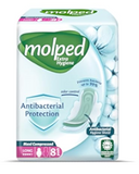 MOLPED ANTIBACTERIAL PROTECTION MAXI COMPRESSED LONG 8PADS