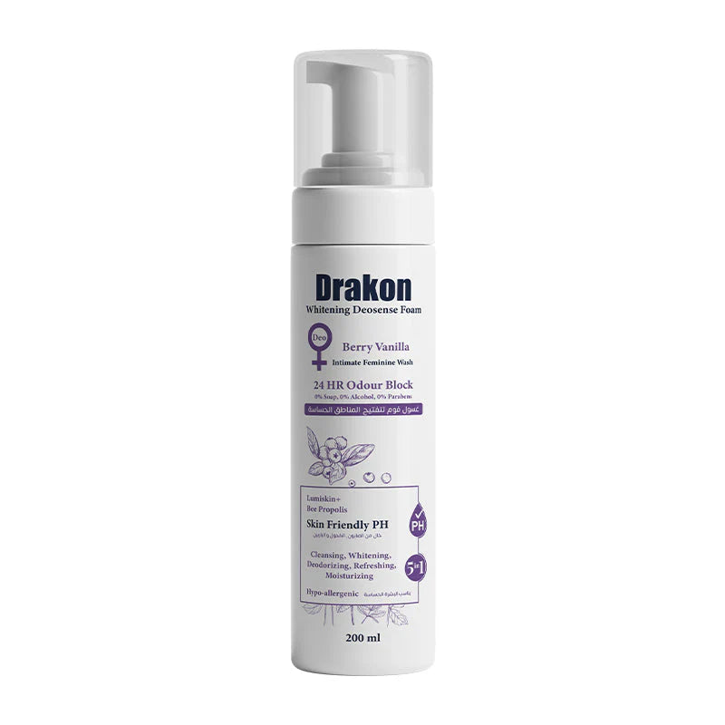 DRAKON WHITENING DEOSENSE FOAM BERRY VANILLA WASH 200ML