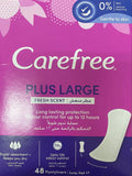 Carefree Plus Large Fresh Scent 48 Panty Liners