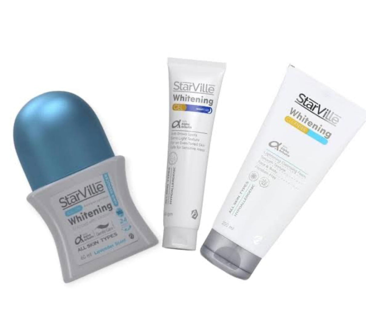 Starville laser kit (cleanser + gel nightcare + roll on)