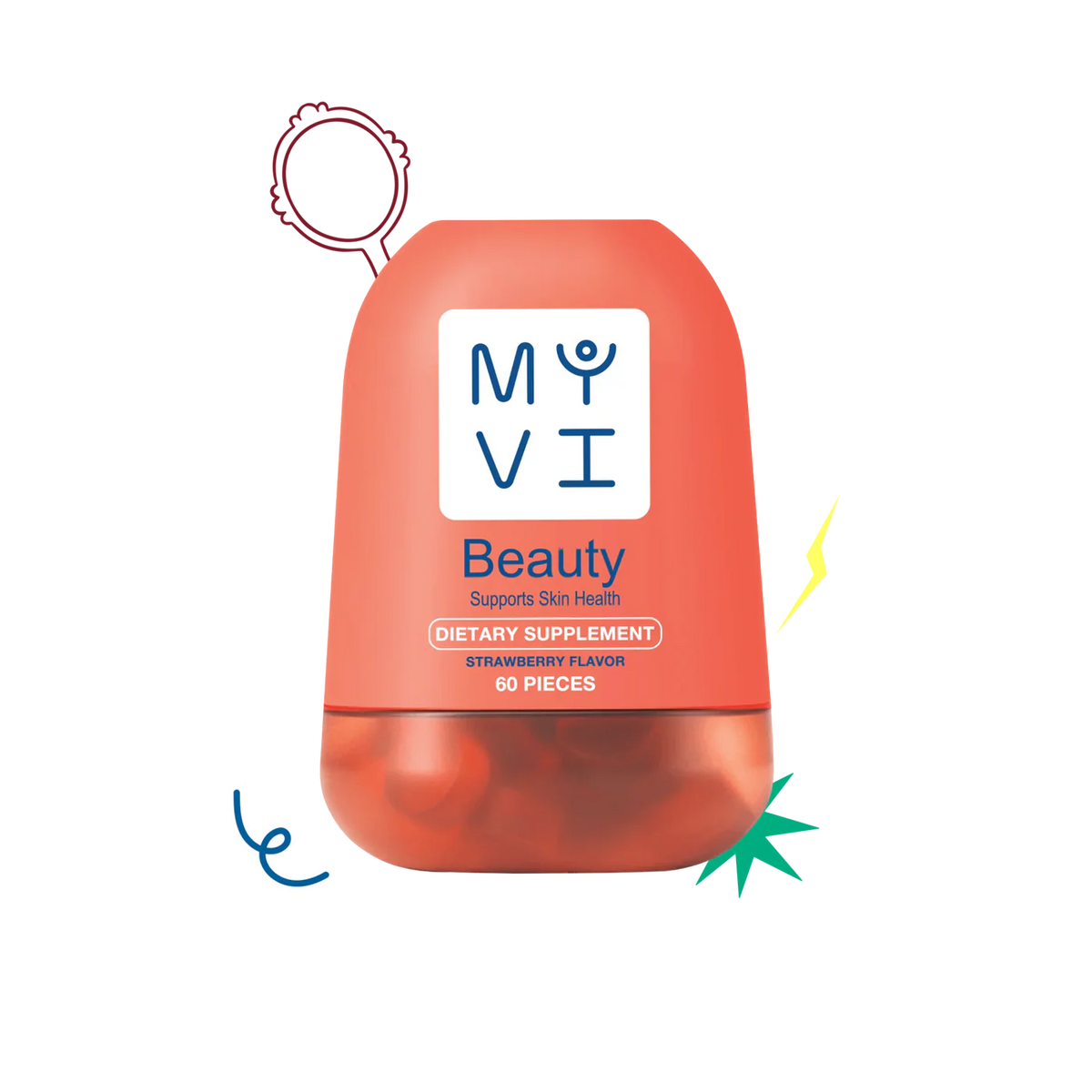 MY VI BEAUTY DIETARY SUPPLEMENT 60PC STRAWBERRY FLAVOR