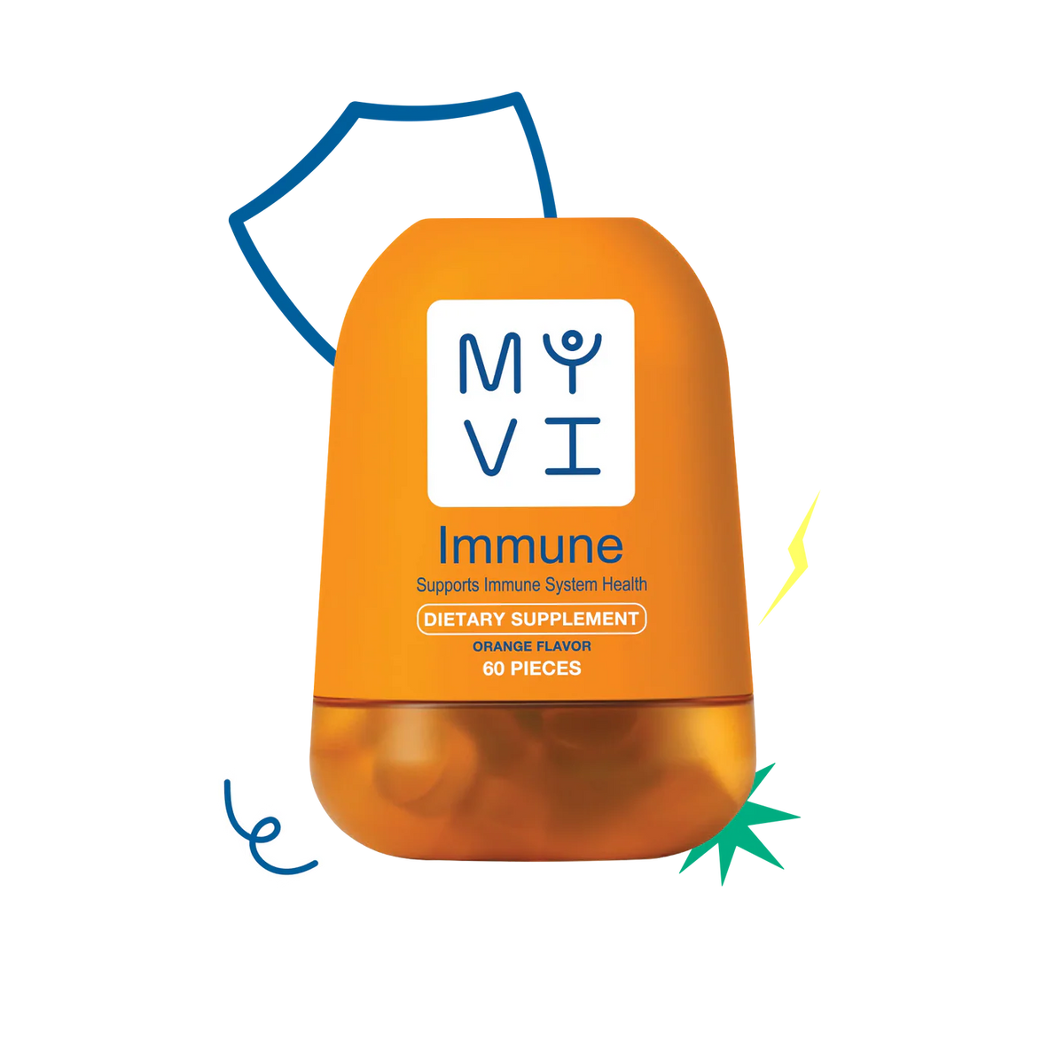 MY VI IMMUNE DIETARY SUPPLEMENT 60PC ORANGE FLAVOR