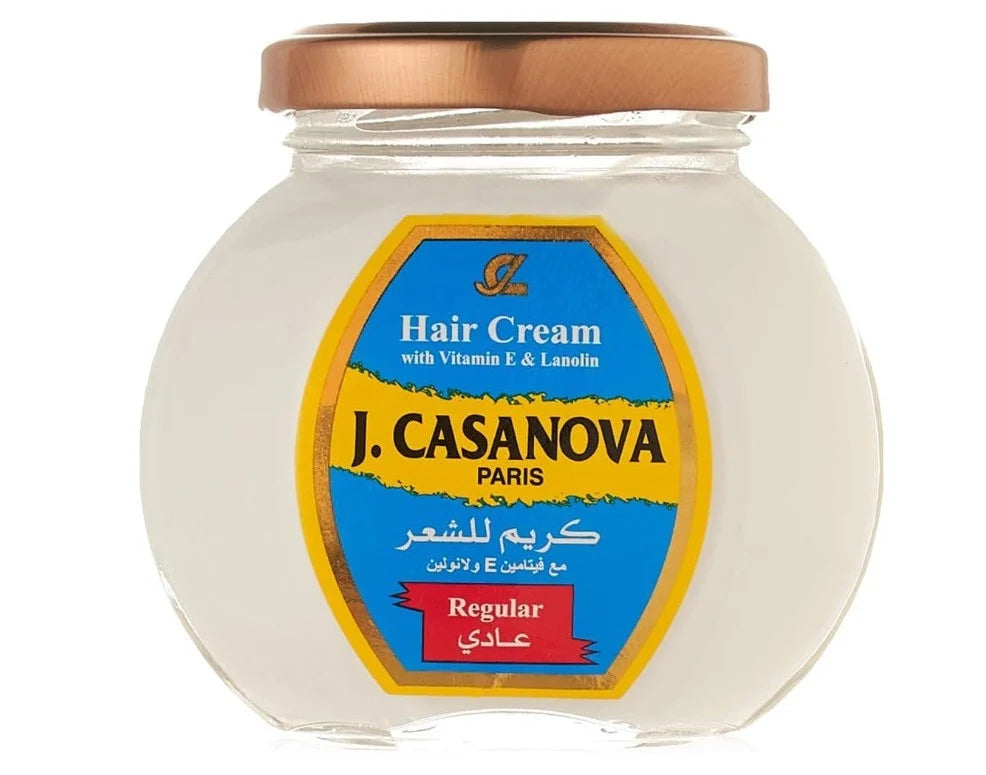 J.CASANOVA HAIR CREAM WITH VITAMIN E& LANOLIN REGULAR 150GM