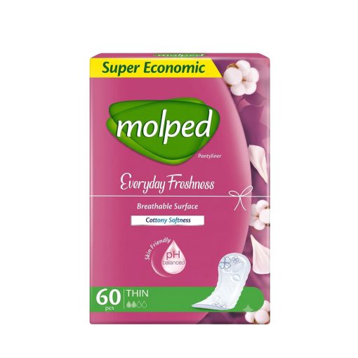 Molped Everyday Pantyliner Thin 60pcs - فوط يومية Molped 60 قطعة