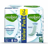 MOLPED ANTIBACTERIAL PROTECTION 16 PADS MAXI COMPRESSED EXTRA LONG