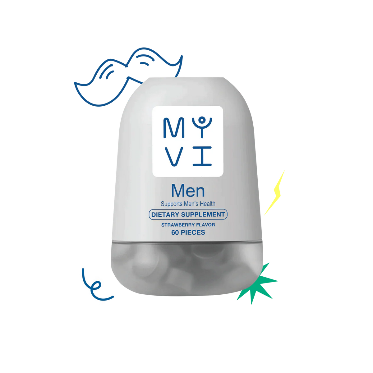 MY VI MEN DIETARY SUPPLEMENT 60PC STRAWBERRY FLAVOR