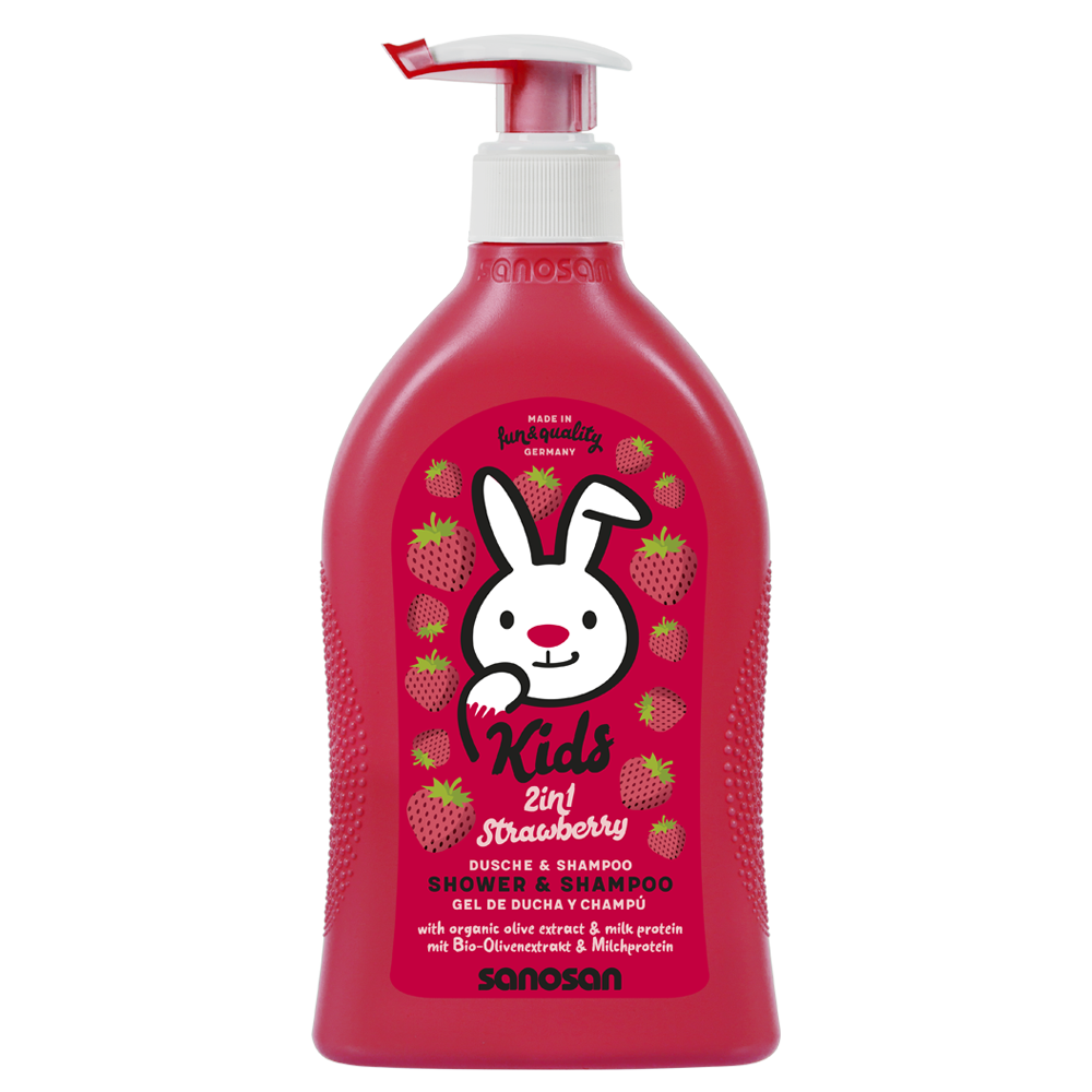 SANOSAN KIDS SHAMPOO AND SHOWER GEL WITH STRAWBERRY SCENT 400 ML