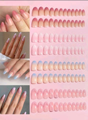 SHEIN 4COLORS (96 PCS) PRESS ON NAILS MEDIUM 4588