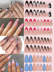 SHEIN 96 PIECE FRENCH STAR DESIGN GRADIENT AIR PRESS ON NAILS