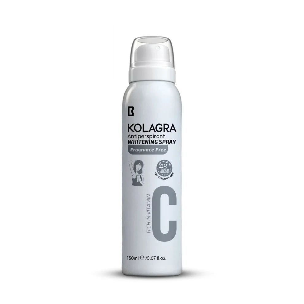 KOLAGRA ANTIPERSPIRANT FRAGRANCE FREE WHITENING SPRAY FOR WOMEN 150ML
