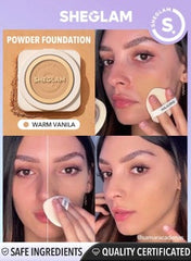 SHEGLAM SKIN-FOCUS WARM VANILLA HIGH COVERAGE POWDER FOUNDATION 11G
