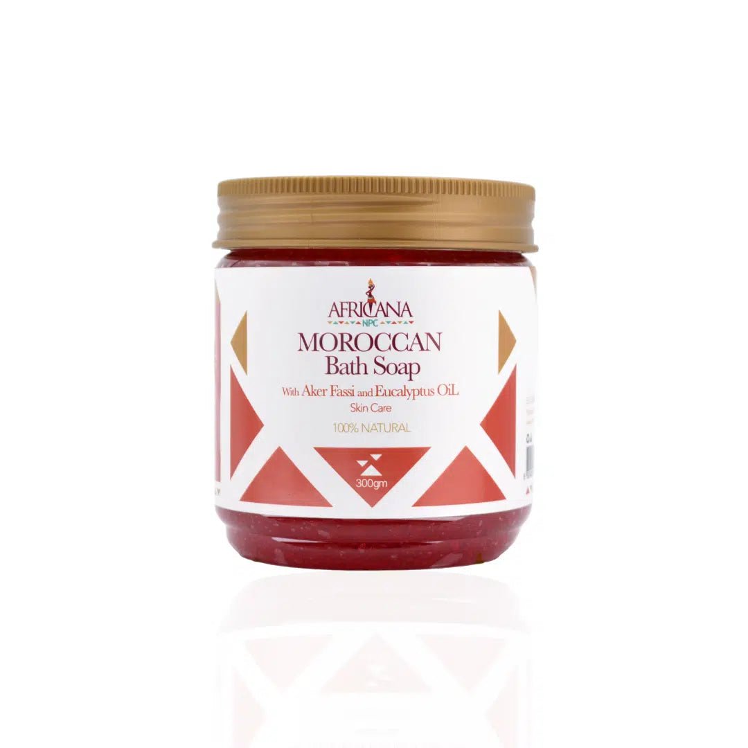 AFRICANA MOROCCAN BATH SOAP WITH AKER FASSI & EUCALYPTUS OIL 300GM - Anwar Store