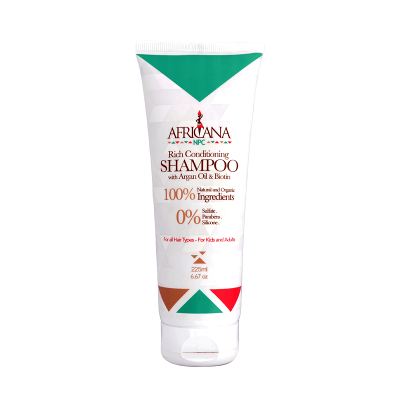 AFRICANA SHAMPOO WITH ARGAN OIL & BIOTIN 225ML - Anwar Store