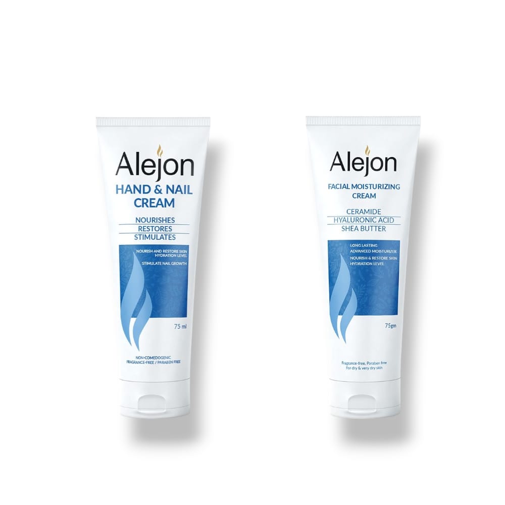 ALEJON HAND & NAIL CREAM 75GM + ALEJON FACIAL MOISTURIZING CREAM 75GM OFFER - Anwar Store