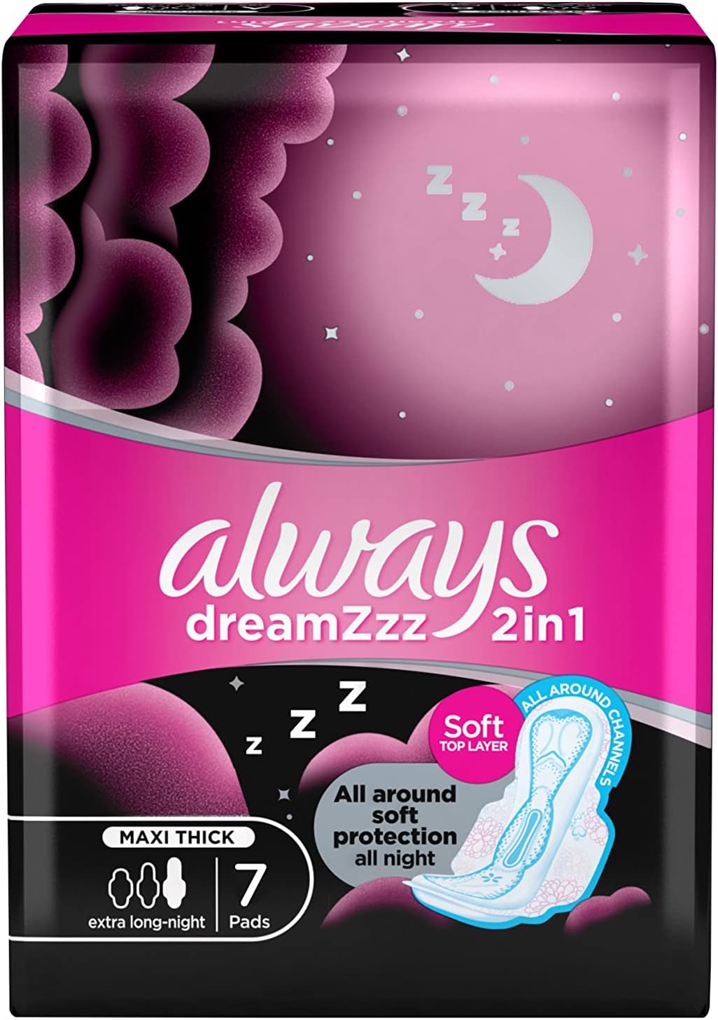 ALWAYS DREAMZZZ 2IN1 MAXI THICK EXTRA LONG NIGHT 7PADS - Anwar Store