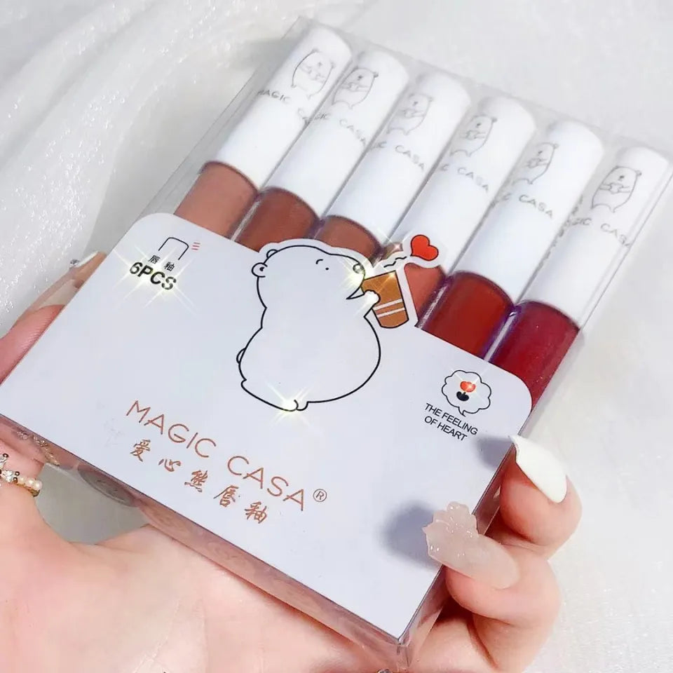 SHEIN MAGIC CASA LOVE BEAR LIP GLOSS 6 PCS SET