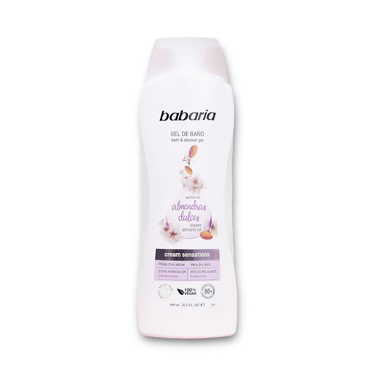 Babaria sweet almond oil bath & shower gel 600ml - Anwar Store
