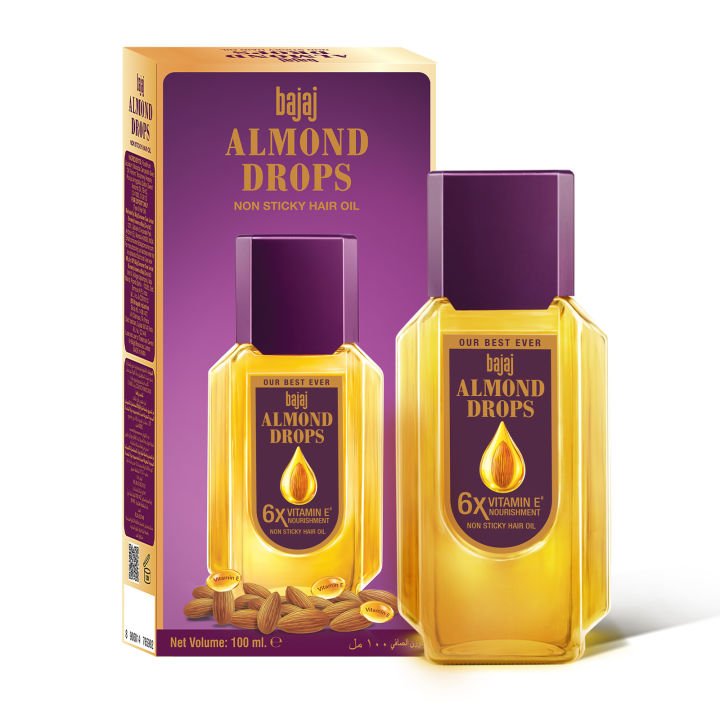 BAJAJ ALMOND DROPS NON STICKY HAIR OIL 100ML - Anwar Store