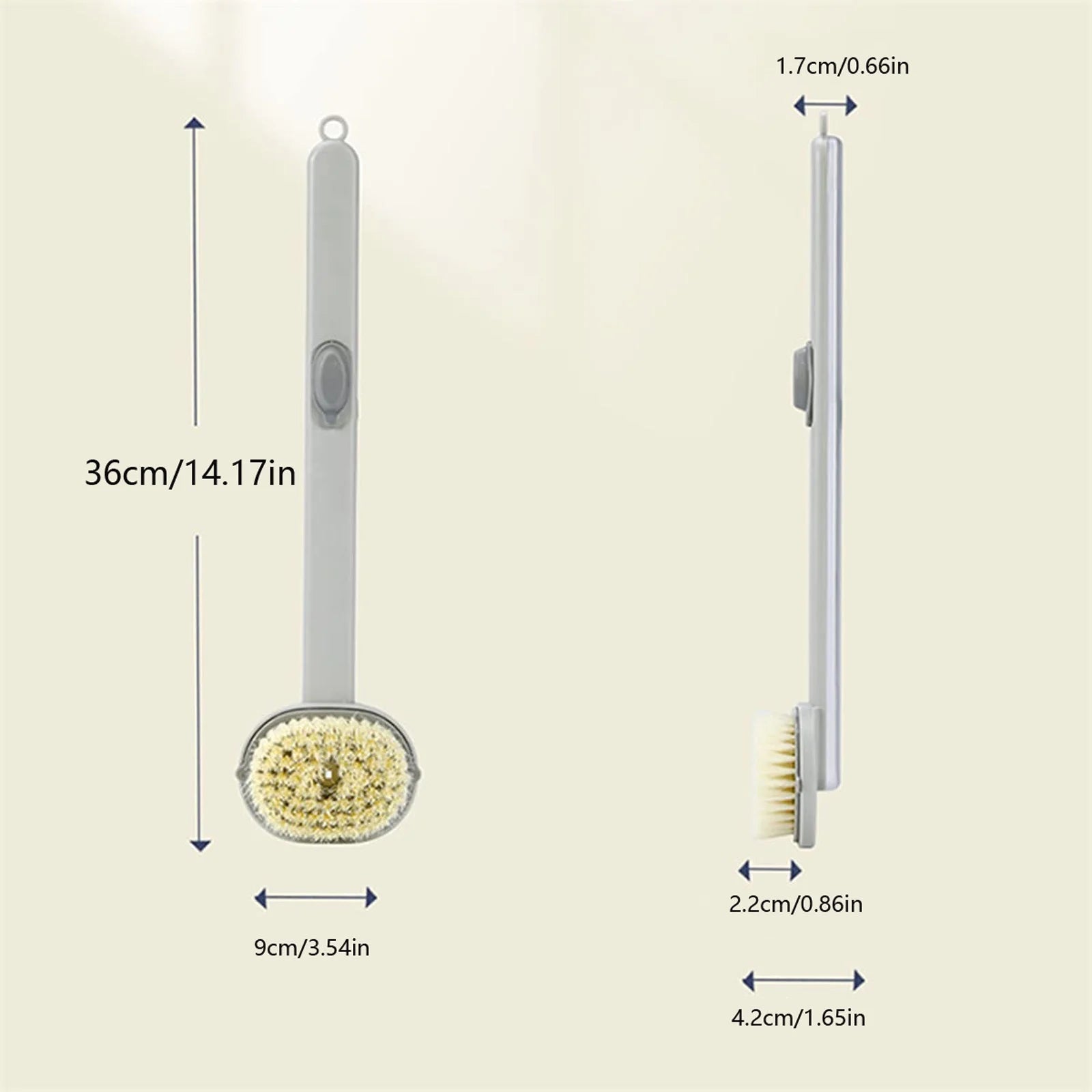 BATH BRUSH WITH LONG HANDLE, REMOVABLE BACK - Anwar Store