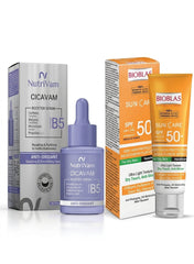 BIOBLAS SUN CARE 50+ SPF AQUA FUSION FLUID CREAM FOR OILY SKIN 40 ML+NUTRIVAM CICAVAM BOOSTER SERUM 30ML OFFER - Anwar Store