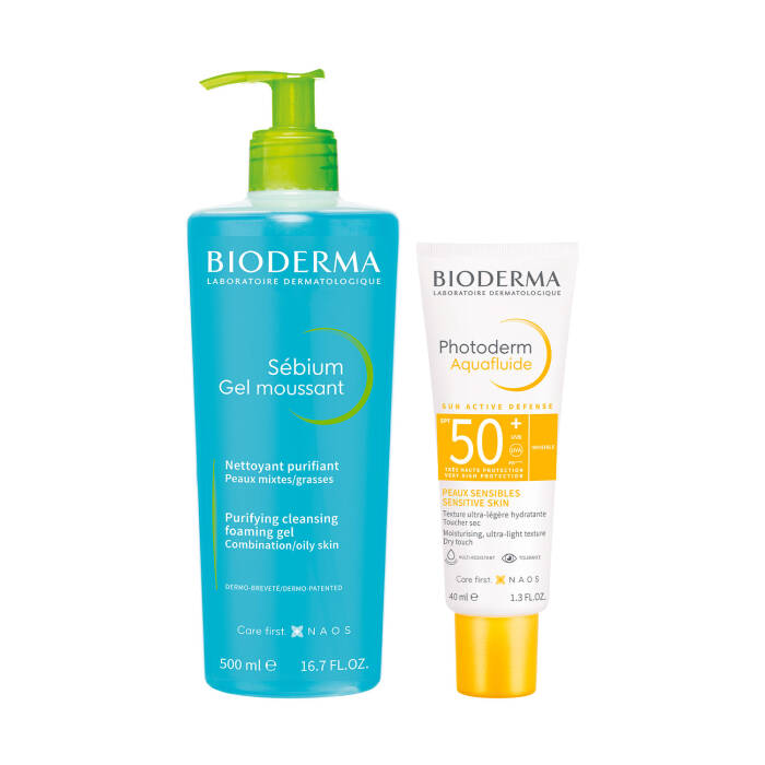 BIODERMA PHOTODERM AQUAFLUIDE SPF 50+& SEBIUM GEL OFFER