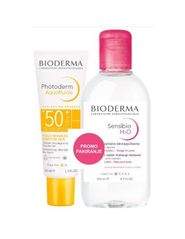 BIODERMA PHOTODERM AQUAFLUIDE SPF50+40ML & SENSIBIO H2O 250ML OFFER - Anwar Store