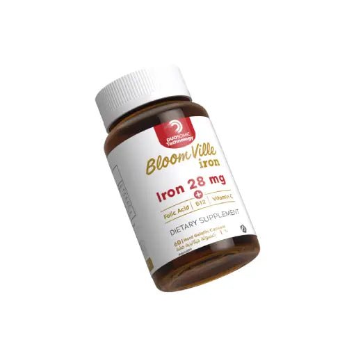Bloomville Iron 28mg 30caps - مكمل معادن باركفيل 30 كبسولة