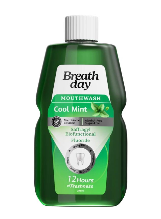 BREATH DAY MOUTHWASH COOL MINT 300ML - Anwar Store