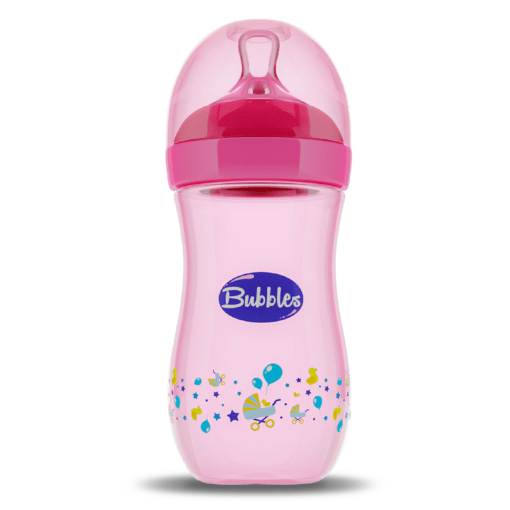 BUBBLES NATURAL FEEDING BOTTLE 280 ML – PINK - Anwar Store