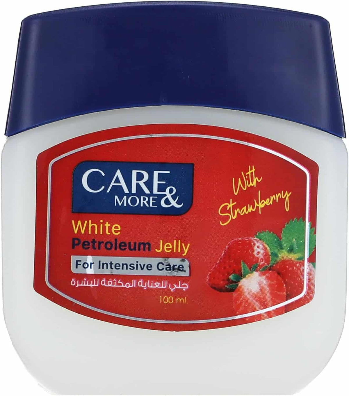 CARE & MORE WHITE PETROLEUM JELLY WITH STRAWBERRY FOR INTENSIVE CARE 100ML - Anwar Store