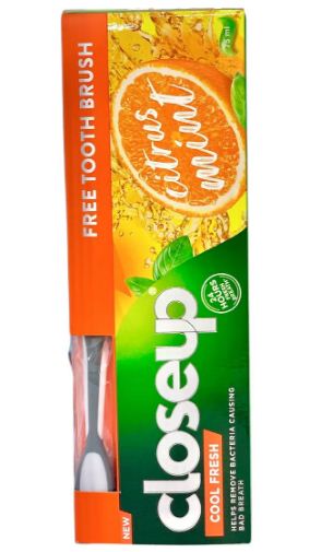 Closeup Clean Fresh Citrus Mint Tooth Past 75 ML +free Tooth Brush - معجون أسنان Close Up 75 مل