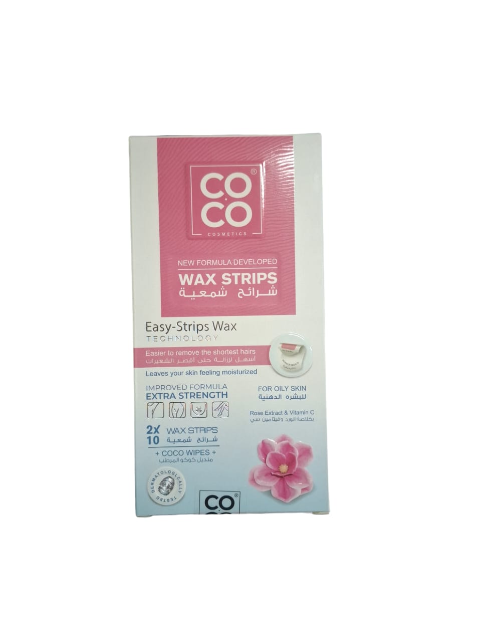 COCO WAX STRIPS ROSE FOR OILY SKIN 10 WAX STRIPS - Anwar Store
