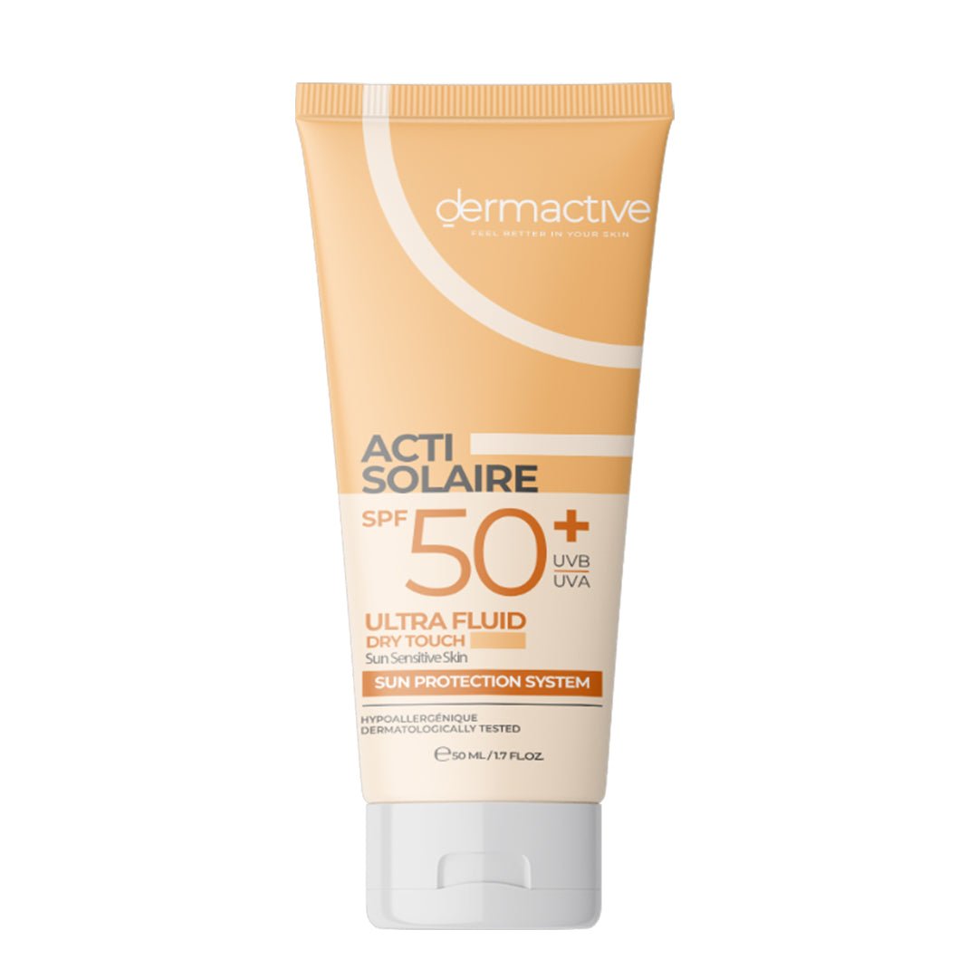 DERMACTIVE ACTI SOLAIRE SPF50+ UVB UVA ULTRA FLUID DRY TOUCH LIGHT TINTED 50ML - Anwar Store