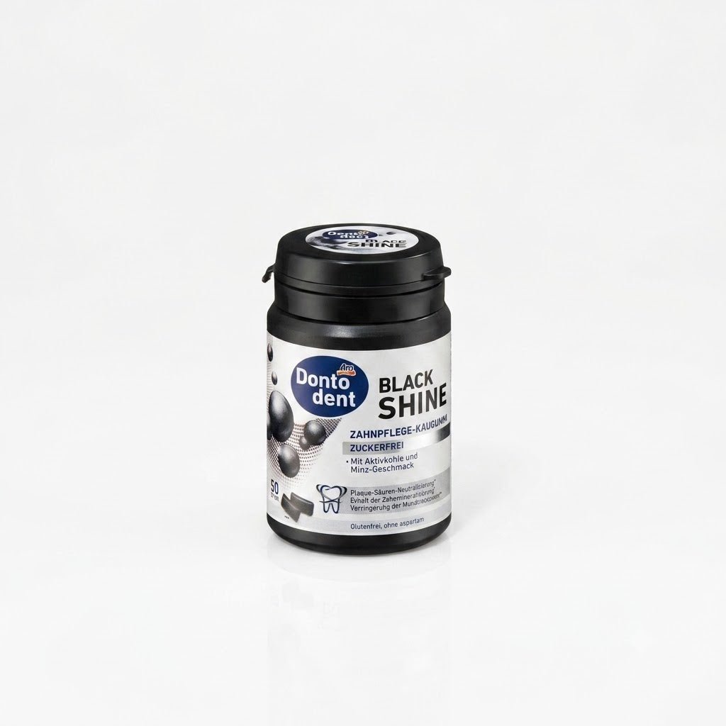 DONTODENT BLACK SHINE GUM WITH ACTIVE CHARCOAL-SUGAR FREE 50PCS - Anwar Store