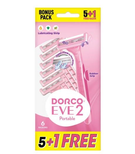 DORCO EVE PORTABLE 6RAZORS PINK - Anwar Store