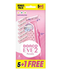 DORCO EVE PORTABLE 6RAZORS PINK - Anwar Store