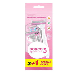 DORCO FIT 3 FOR LADY 4 DISPOSABLE RAZORS - Anwar Store