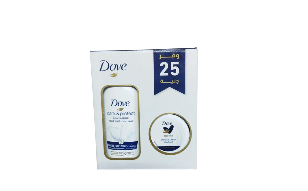 DOVE CARE & PROTECT HAND WASH MOISTURIZING 500ML + INTENSIVE CREAM 75ML - Anwar Store