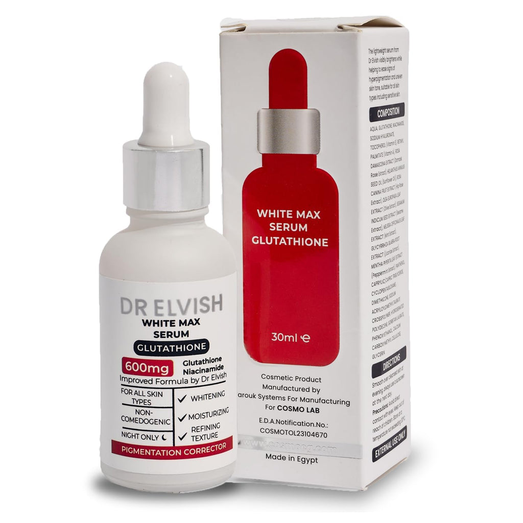 DR Elvish White Max Serum Glutathione 600mg 30ml | سيروم للوجه dr elvish 30 مل