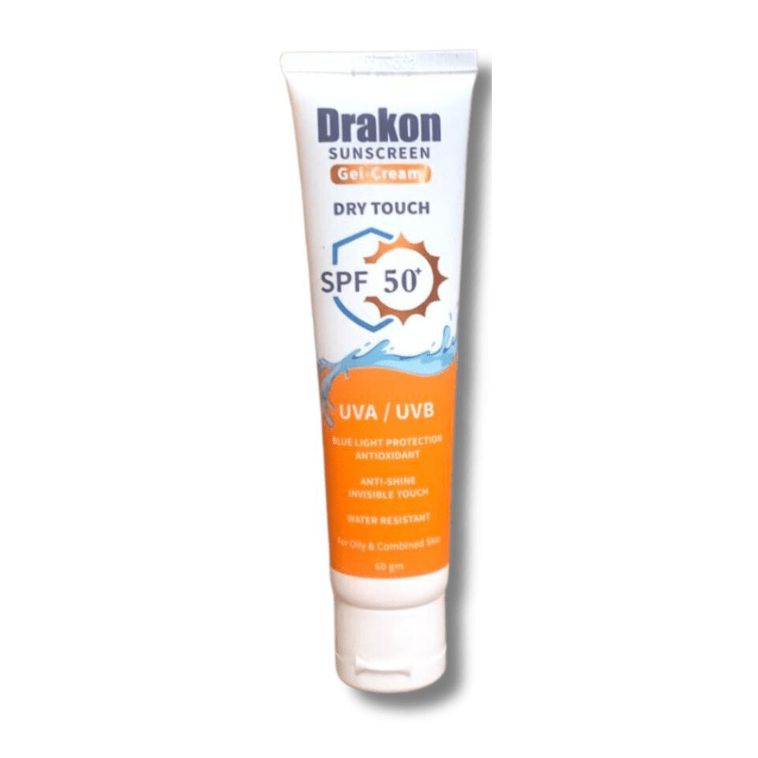 DRAKON SUNSCREEN GEL CREAM DRY TOUCH SPF50+ FOR OILY&COMBINED 60GM - Anwar Store