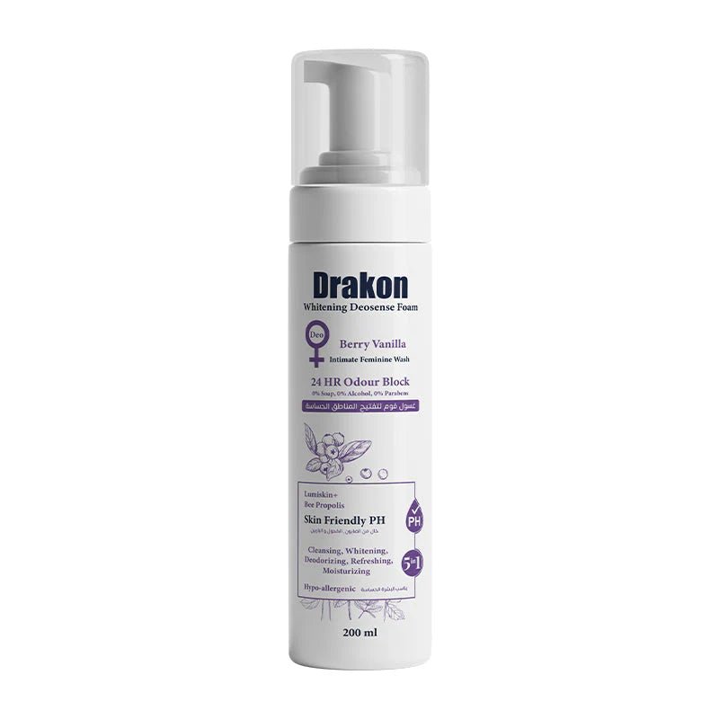 Drakon Whitening Deosense Foam Berry Vanilla Wash 200ml - غسول للوجه أنور 200 مل