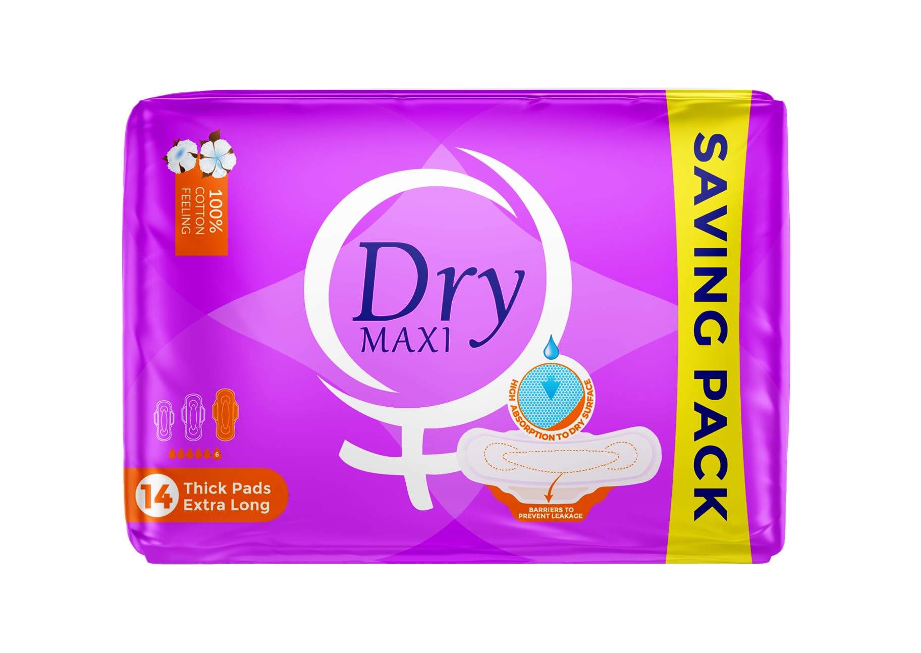 DRY MAXI 14 THICK PADS EXTRA LONG - Anwar Store
