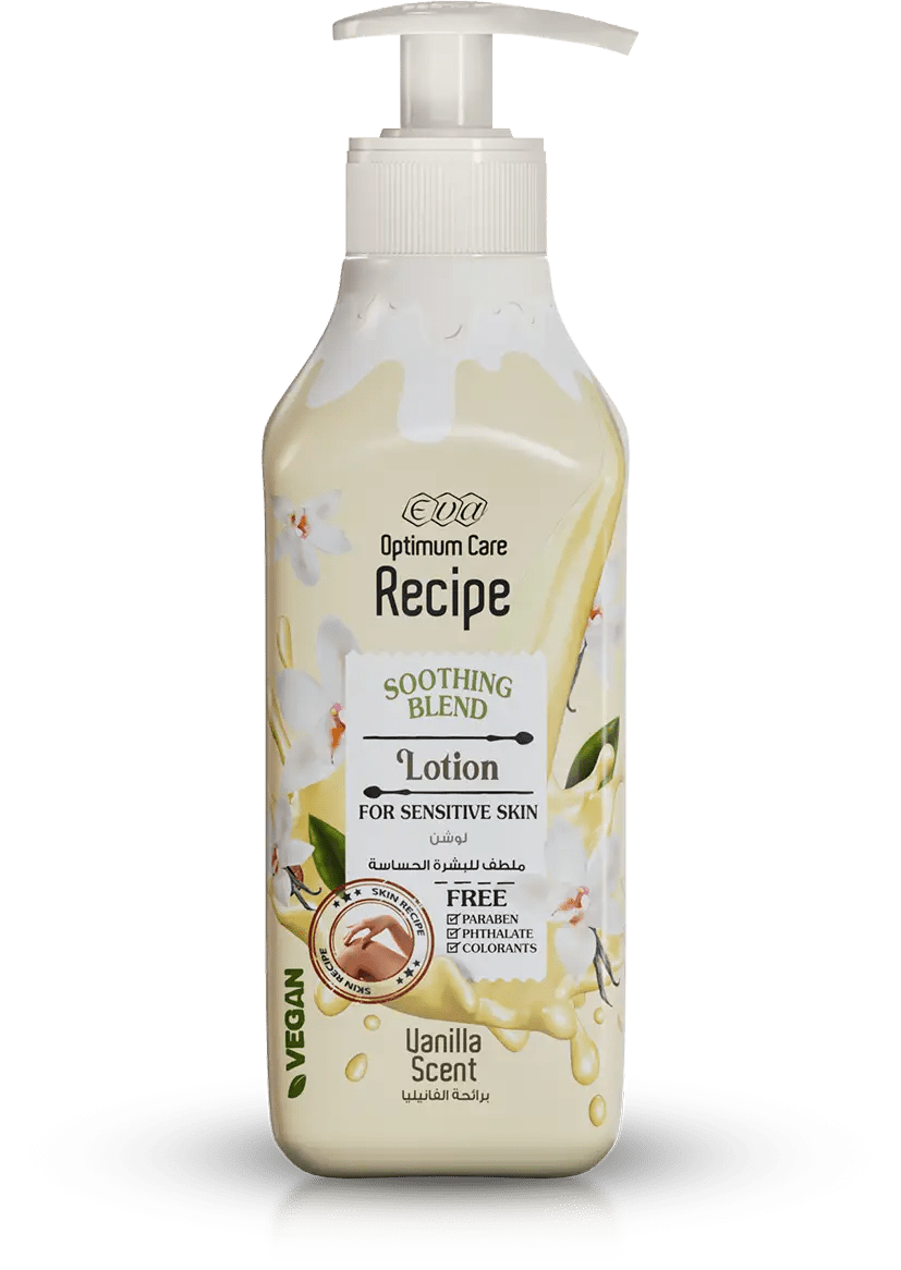 EVA OPTIMUM CARE RECIPE SOOTHING BLEND LOTION FOR SENSITIVE SKIN - VANILLA SCENT 370ML OFFER - Anwar Store
