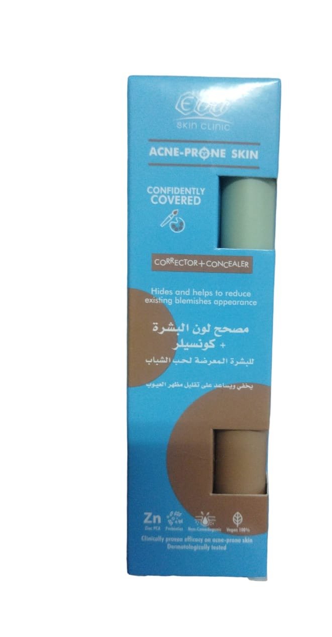 EVA SKIN CLINIC ACNE PRONE SKIN CORRECTOR + CONCEALER 2*6ML - Anwar Store