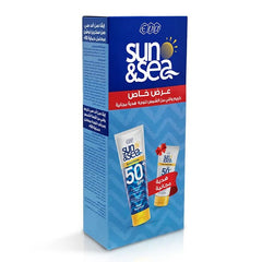 EVA SUN & SEA FACE SUNSCREEN SPF50+ 200ML + FACE SUNSCREEN CREAM 40ML FREE GIFT - Anwar Store