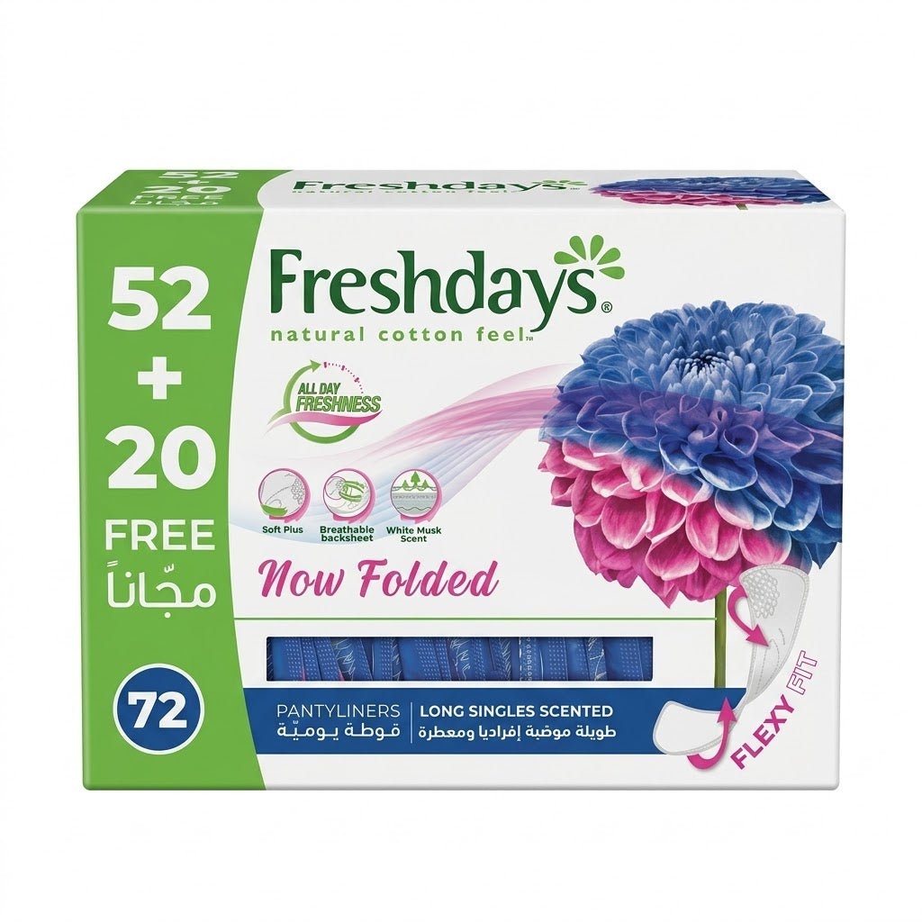 FRESHDAYS PANTYLINERS LONG SINGLES SCENTED 72PCS - Anwar Store